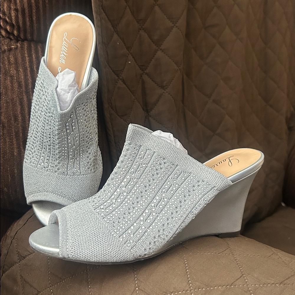 Lauren Lorraine Martha Silver Wedges